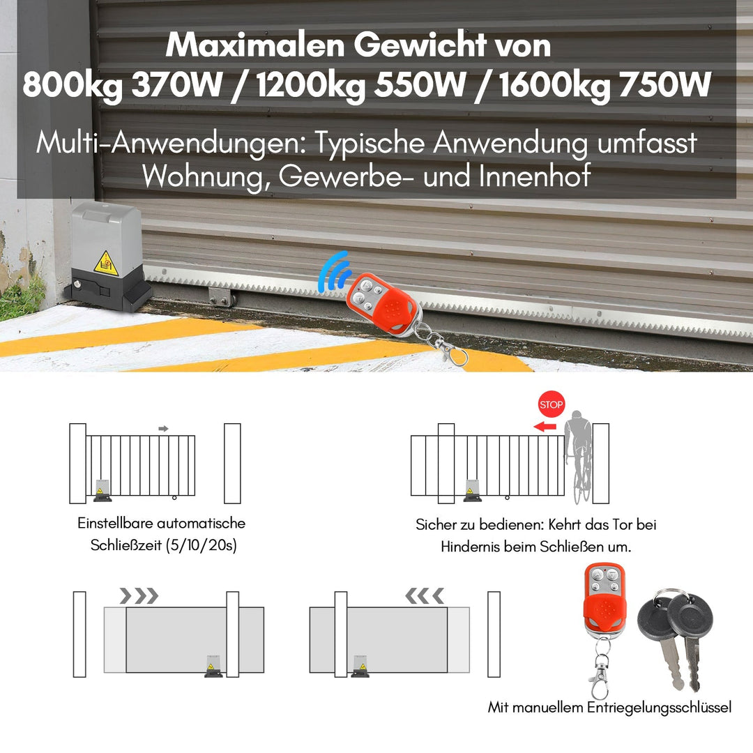 Skyvedørsdrift garasjeportåpner 370W/550W/750W | Skanto