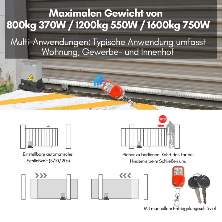Skyvedørsdrift garasjeportåpner 370W/550W/750W | Skanto