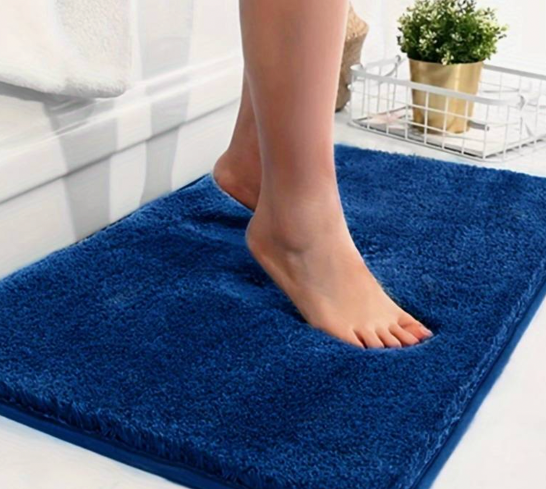 Tykk mikrofiber badematte - Myk, absorberende, sklisikker - Perfekt for bad og soverom | Skanto