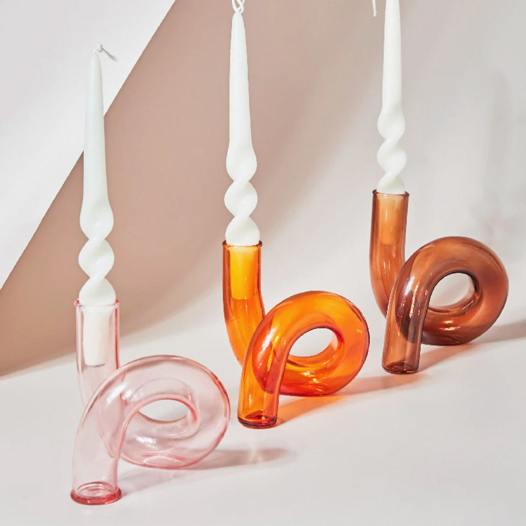 Moderne Glass Kandelaber-Orange | Skanto