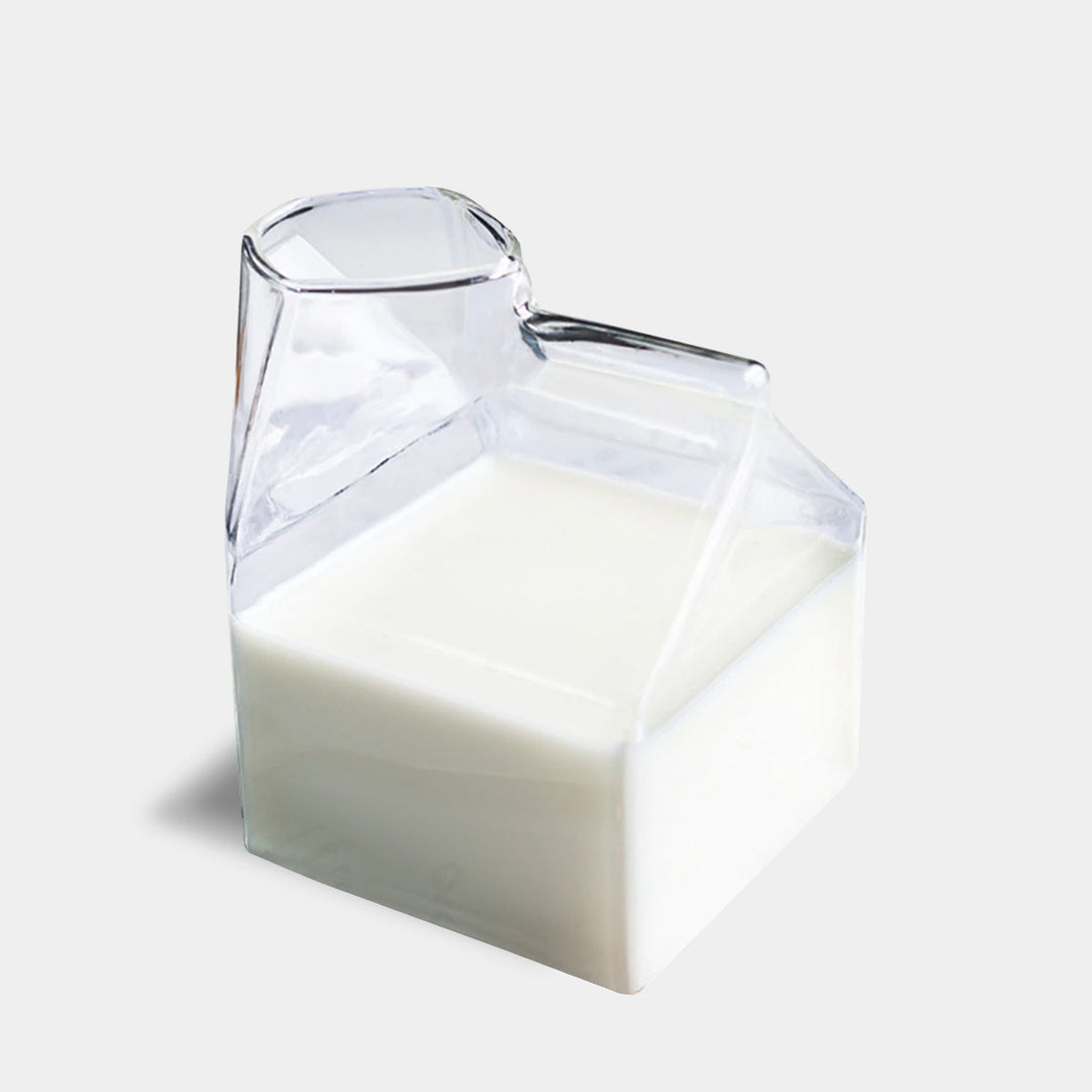 Glas Melkekartong Kanne – 350ml Moderne Borosilikatkanner | Skanto
