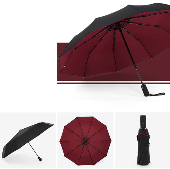 StormShield Automatik-Regenschirm – Windfester Regenschirm mit umgekehrtem Schließmechanismus