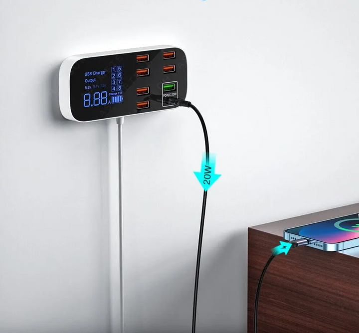 Skanto | Eindhoven Multi USB-lader | Hurtiglader for strømadapter
