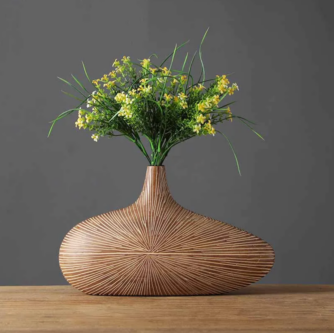 Skanto | ClayAura Sahara Skulpturert Vase | Håndlaget | Moderne Dekor for Hjem | Elegant Design