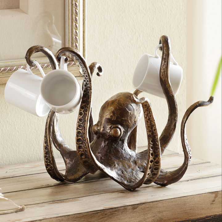 Kraken - Octopus Design Rustikk Cruch Holder Skanto