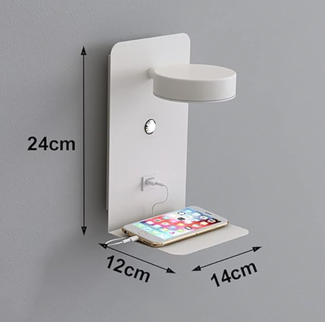 Skanto | Dimbar Multifunksjonell Led-Vegglampe Med Usb-Ladeport For Soverom