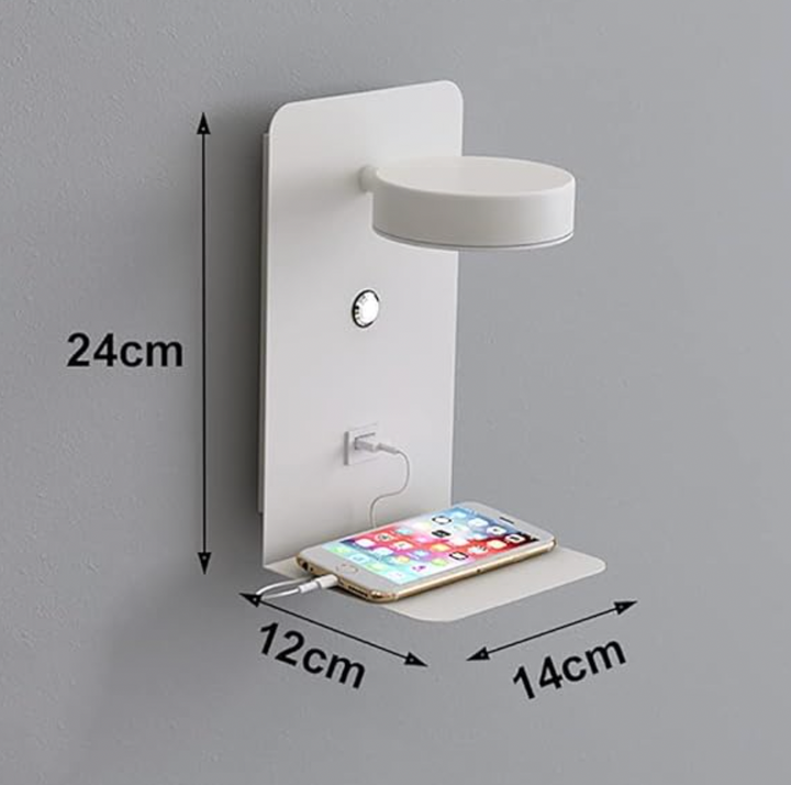 Skanto | Dimbar Multifunksjonell Led-Vegglampe Med Usb-Ladeport For Soverom