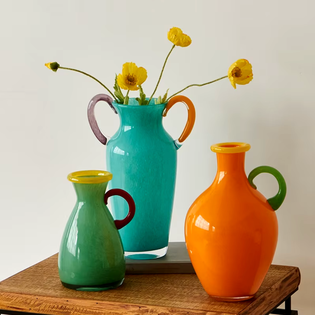Vintage Blandet Glass Binaural Vase | Skanto