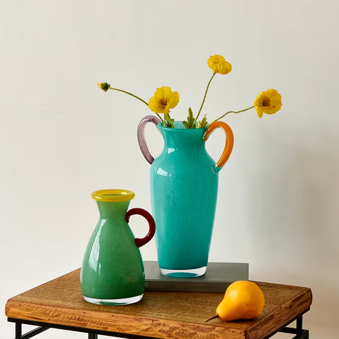 Vintage Blandet Glass Binaural Vase | Skanto