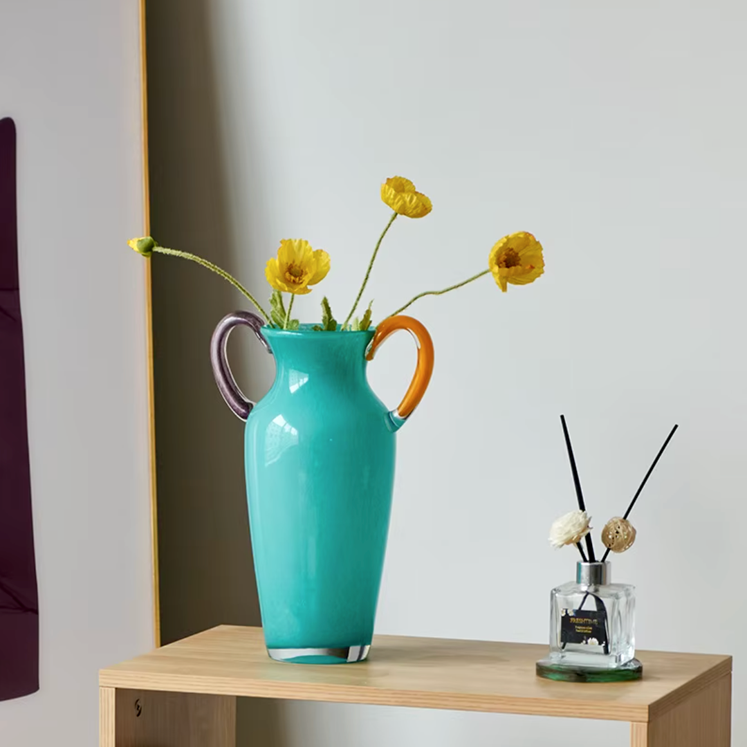 Vintage Blandet Glass Binaural Vase | Skanto