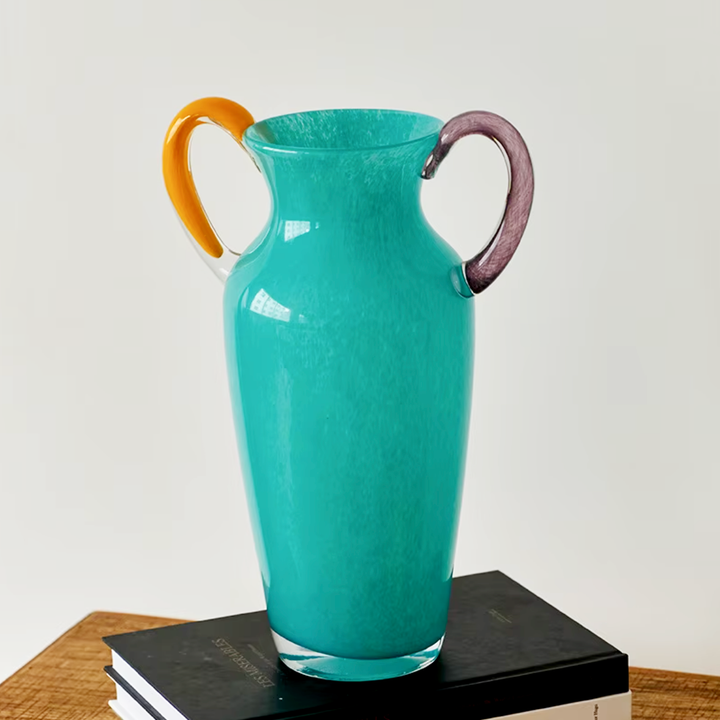 Vintage Blandet Glass Binaural Vase | Skanto