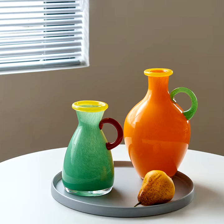 Vintage Blandet Glass Binaural Vase | Skanto
