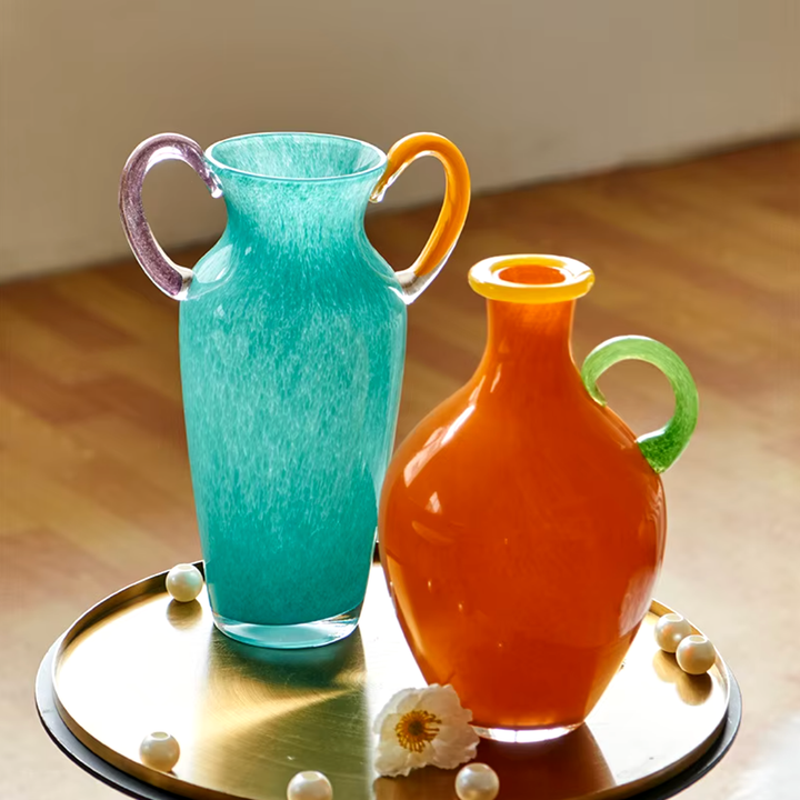 Vintage Blandet Glass Binaural Vase | Skanto