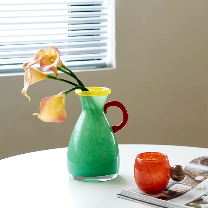 Vintage Blandet Glass Binaural Vase | Skanto