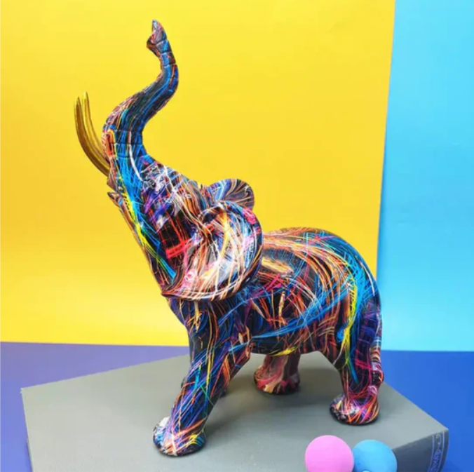 Skanto | Fargerik Elefant Statue