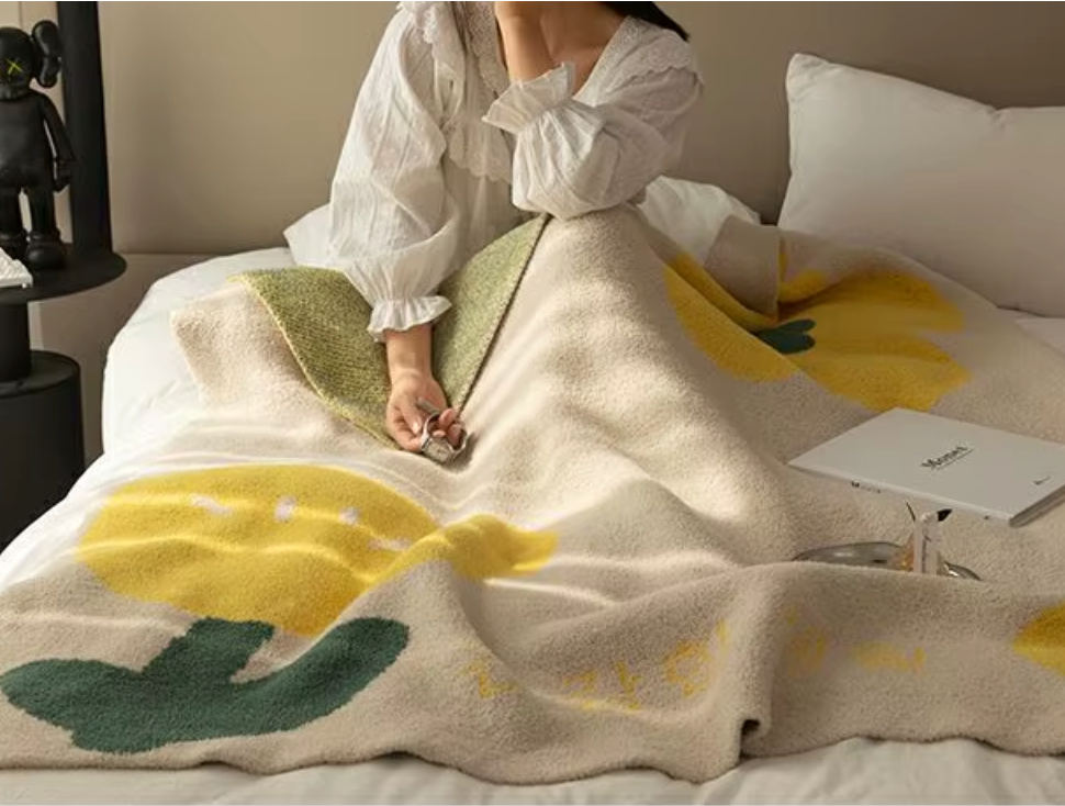 Floral Sofa Blanket – Nordic Fleece Throw | Skanto