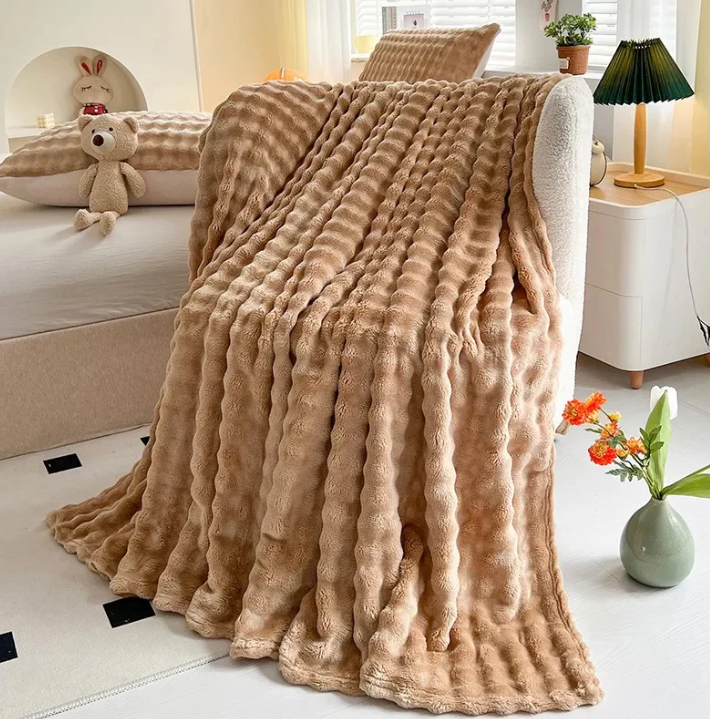 Skanto | Luksus Fleece Teppet med Bobletekstur