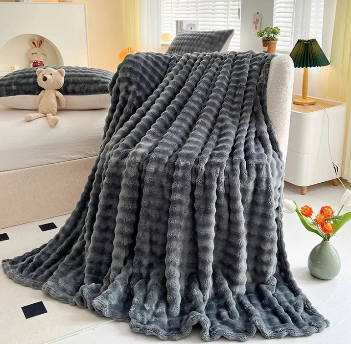 Skanto | Luksus Fleece Teppet med Bobletekstur