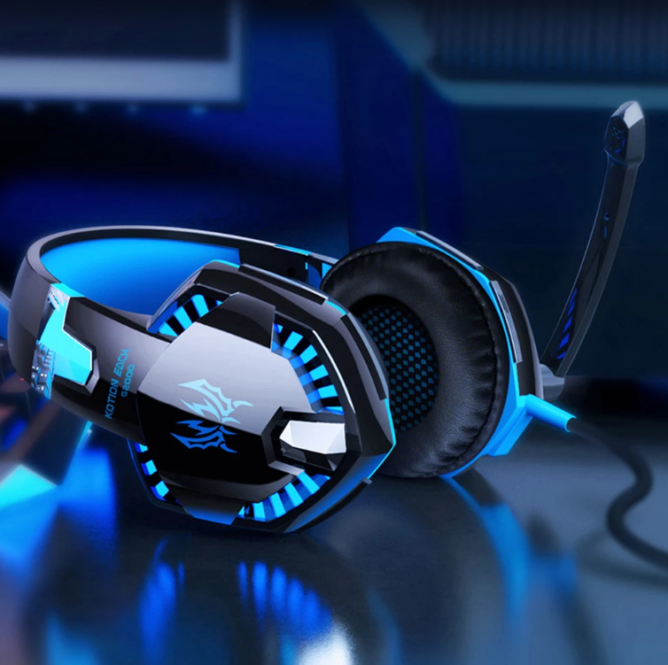 Skanto | Spillhodetelefoner for PC Bass Stereo Over-Ear Øretelefon Casque Laptop Mikrofon
