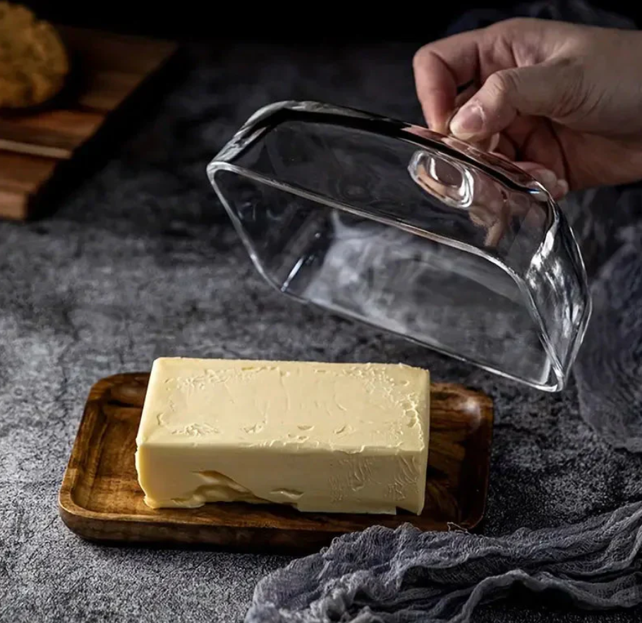 ButterVault smørskål med glasslokk og trebase | Skanto
