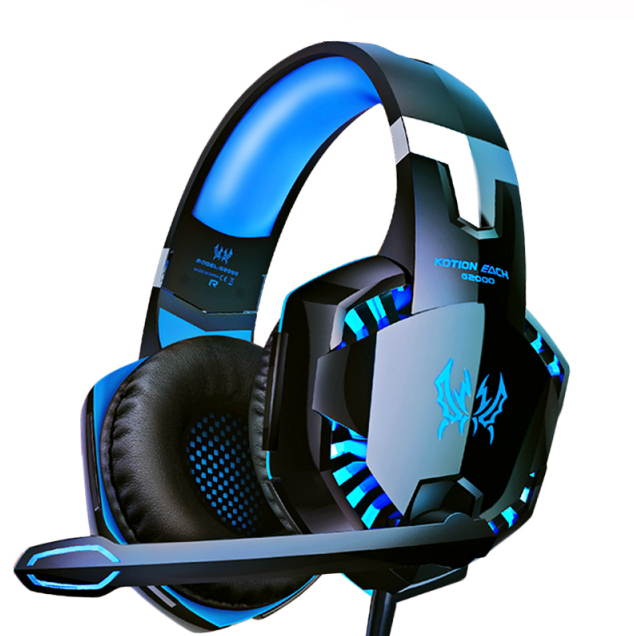 Skanto | Spillhodetelefoner for PC Bass Stereo Over-Ear Øretelefon Casque Laptop Mikrofon