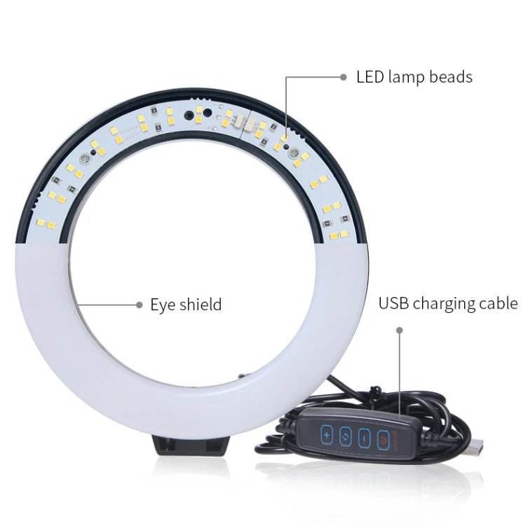 Skanto | Ring Light Med Stativ 6-tommers Holder For Live Stream LED Ring Light Youtube Video Med Stativ