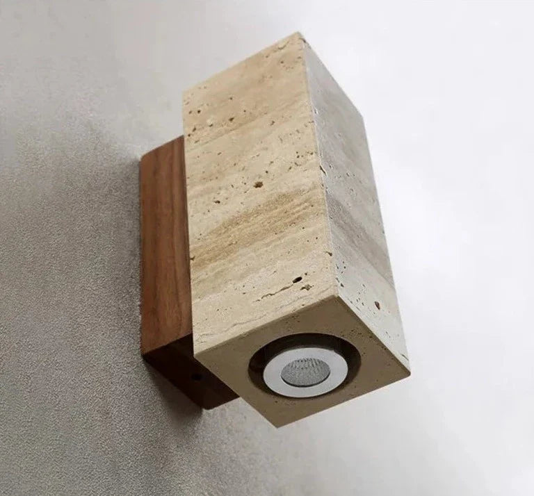 Skanto | Moderne Naturlig LED Vegglampe laget av Travertin