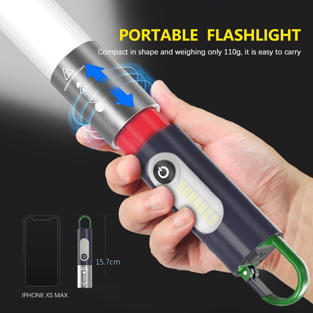Zoom Ultra-Bright Pocket Led Utendørs Lommelykt | Skanto