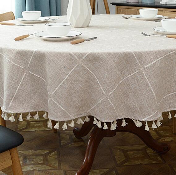 Skanto | Estetisk Rund Linched Tablecloth