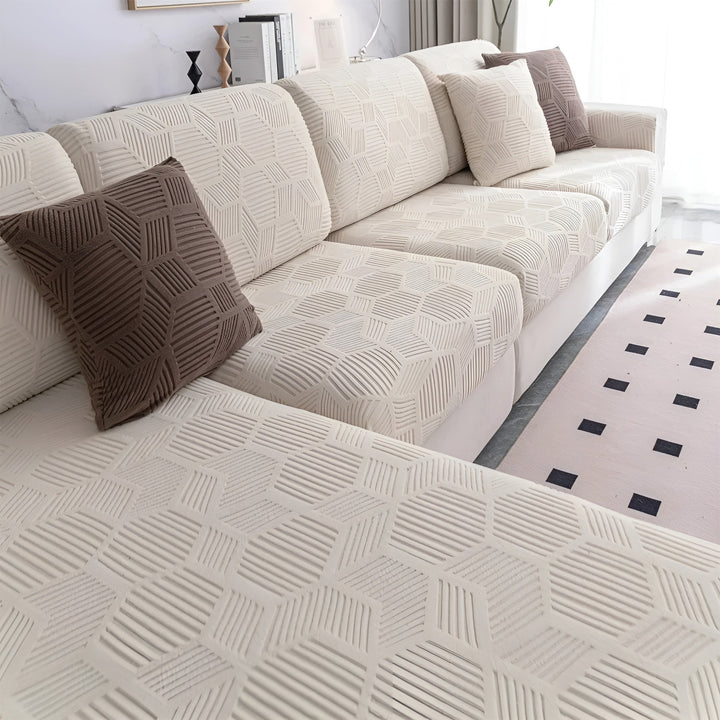 Jacquard sofabukser med geometrisk patruljemønster - mykt og dyreprint | Ideell for beskyttelse og koselige oppholdsrom