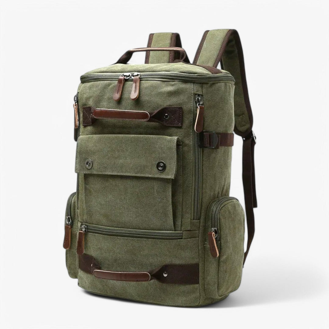 Skanto | Vintage Canvas Backpack – Stilig og funksjonell med laptoplomme for hverdagsliv og eventyr