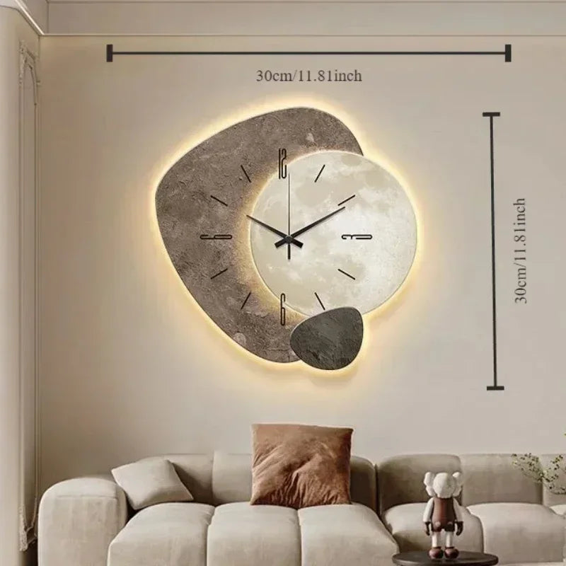 CreamWind Klokke – Stilfull Moderne Veggklokke med LED