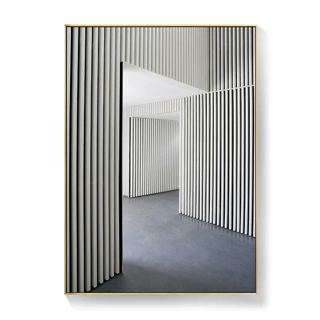 Svart Hvit Arkitektoniske Interiør Veggkunst Fine Art Lerret Utskrifter Utskriftsbilder For Moderne Loft Stue Hjemme Kontor Innredning | Skanto