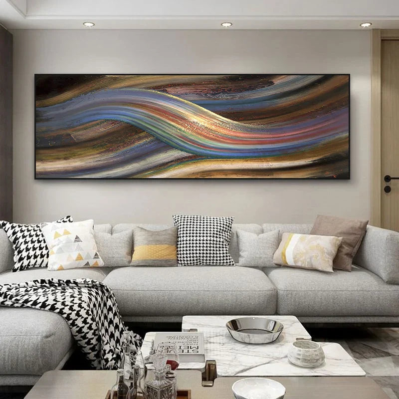 Flytende Regnbue Abstrakt Veggkunst Fin Kunst Lærret Utskrift Bred Format Moderne Farger Bilder For Over Sengen eller Over Stuen Sofa | Skanto