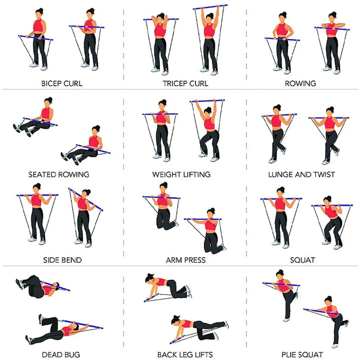 Skanto | Multifunksjonell Elastisk Pilatesstang