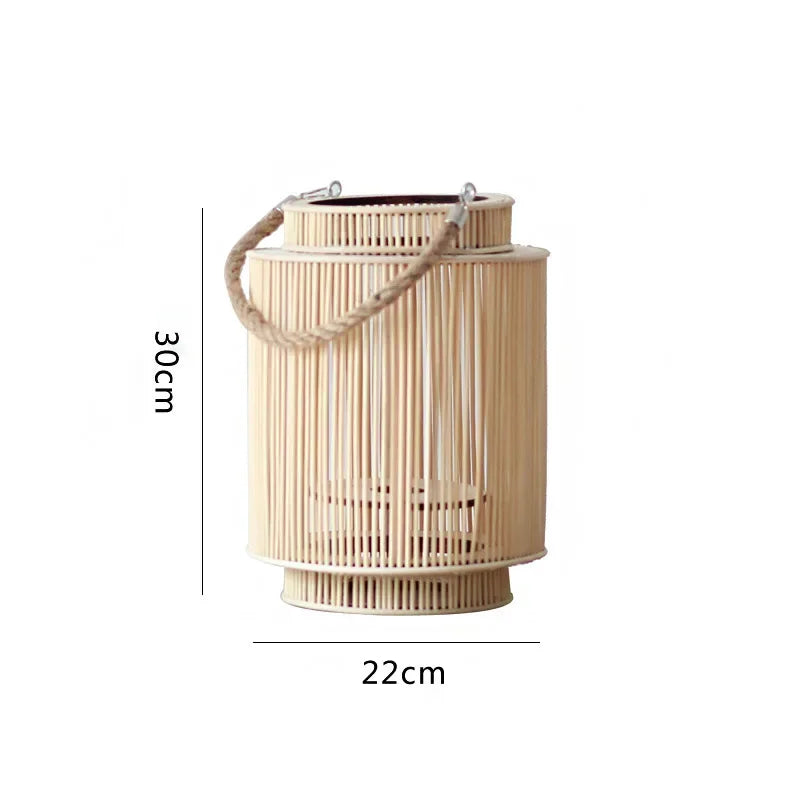 Imitasjon Bambus LED Lys Lantern Skanto