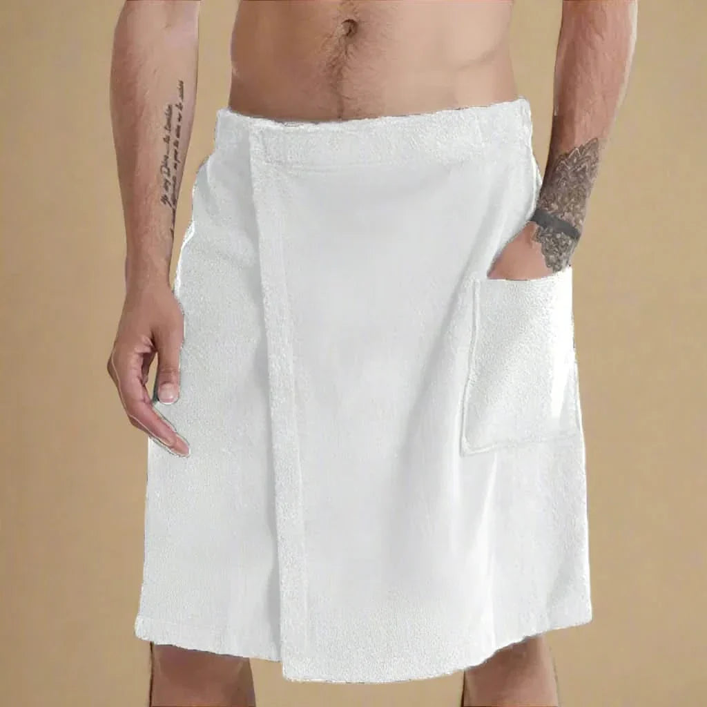 Tragbarer Bademantel – Weiches and vielseiges Badetuch mit Taschen für Sauna, Strand and Fitness