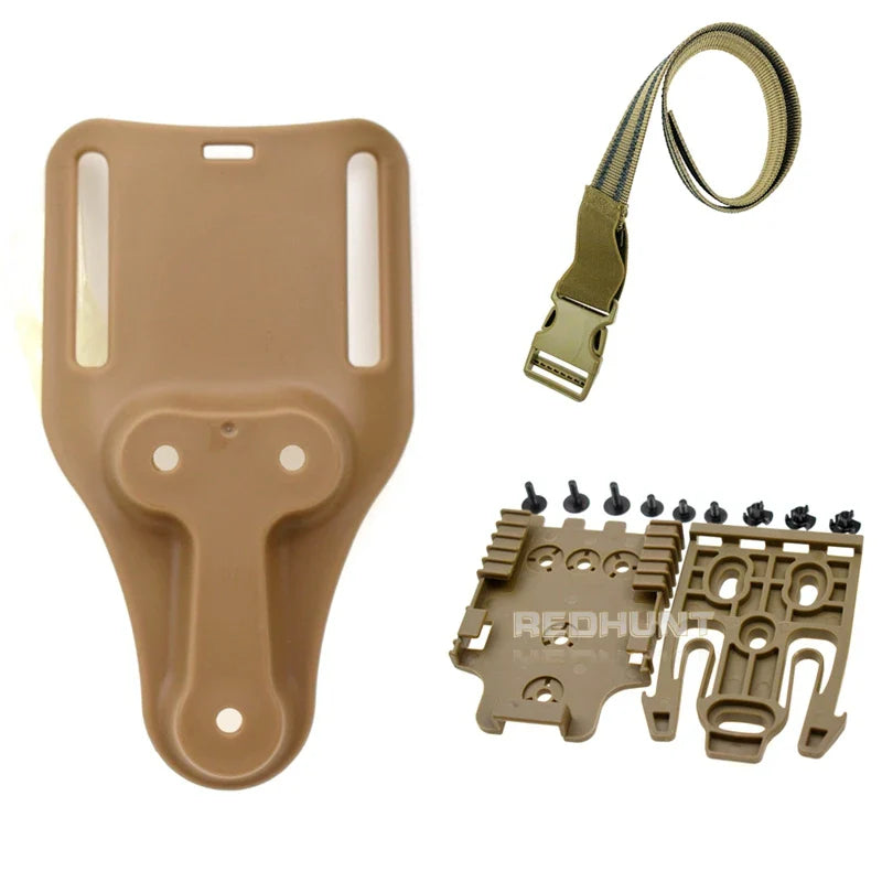 Skanto | Taktisk Drop-Leg-Holster QLS 19/22 – Mid-Low-Belte Universelt Pistolholster med elastisk Lårrem for jakt