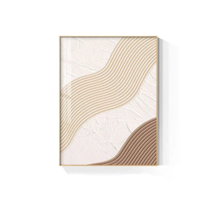 Moderne Abstrakt Beige Geometriske Linjer Veggkunst Fine Art Lerretsutskrifter Bilder For Stue Spisestue Hjemmekontor Dekor | Skanto