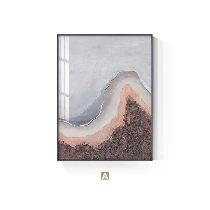 Nøytrale nyanser Rosa Abstrakt Havstrand Veggkunst Fine Art Lerret Trykk Minimalistiske Bilder For Stue Soveroms Kunst Dekor | Skanto
