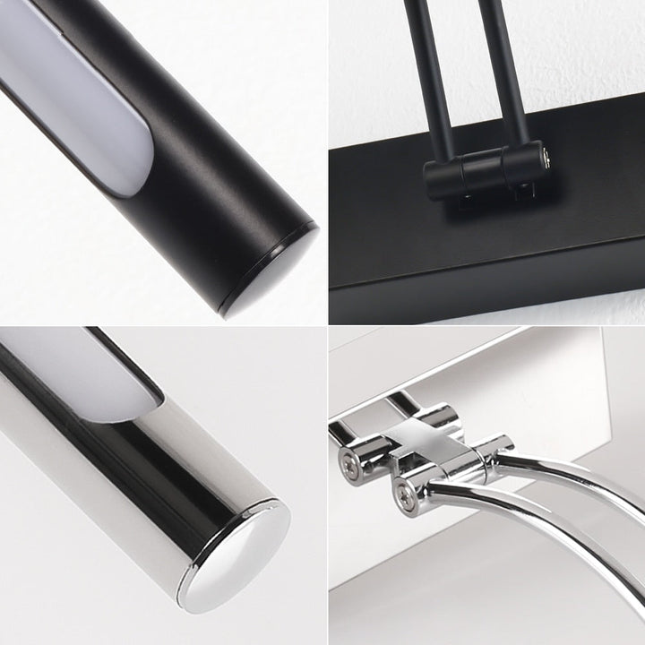 Skanto | 80-100cm LED vegglampe - Moderne svart/sølv veggbelysning til badet, innvendig montert bilde lys