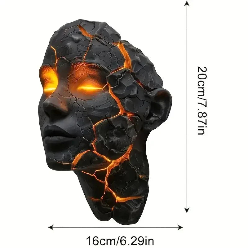 Vulkanisk Ansikt Lava Sprekk Veggkunstlampe | Skanto