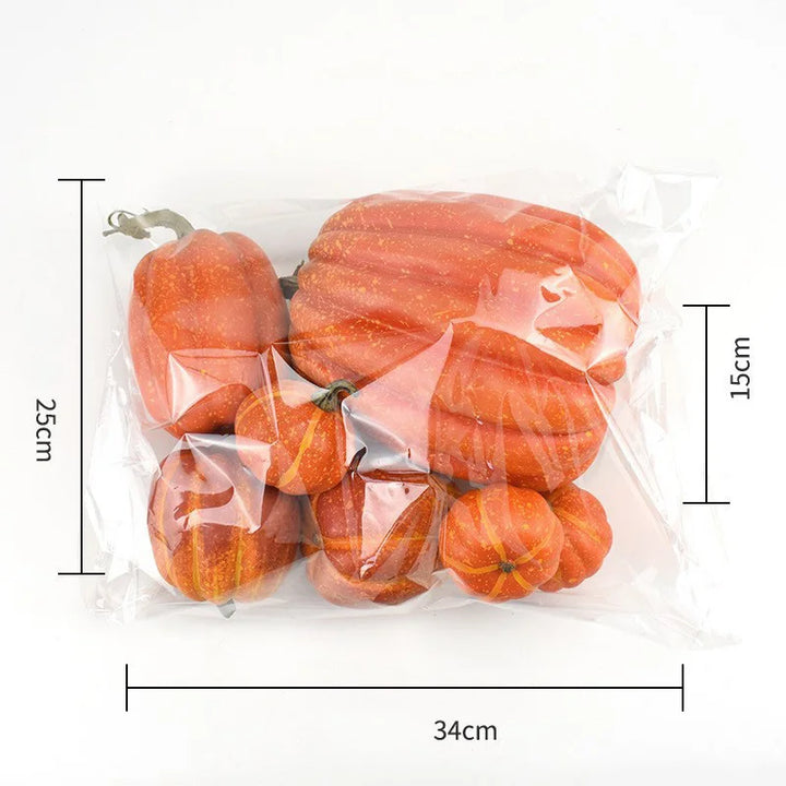 Skanto | Dekorative Gresskar PumpkinCharm | 7-delers Sett | Høst & Halloween Dekor | Lettvekt & Gjenbrukbar