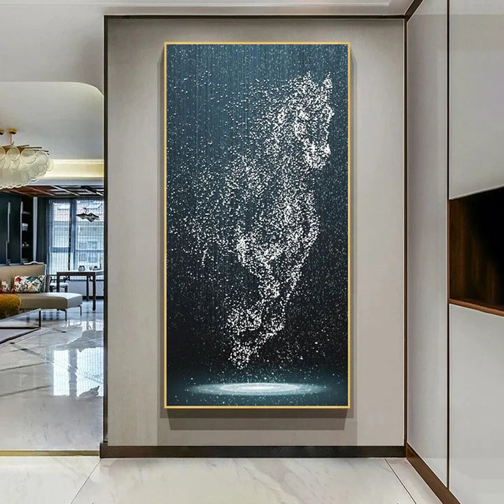Minimalist Abstrakt Lys Splash Hest Veggkunst Fin Kunst Lærred Utskrifter Equestrian Bilder For Moderne Stue Entré Foyer Kunst Dekor | Skanto