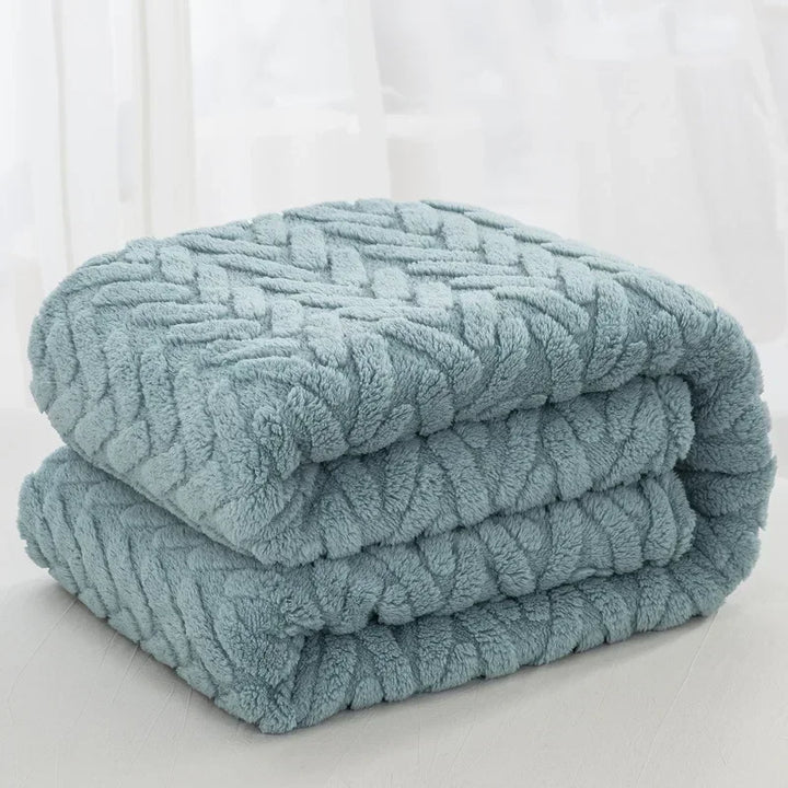 Skanto | Jacquard Fleece Teppe CozyWeave | Enkelt Lag & Dobbeltsidig | Myk Tafu & Shu Bomull Fleece | For Høst & Vinter