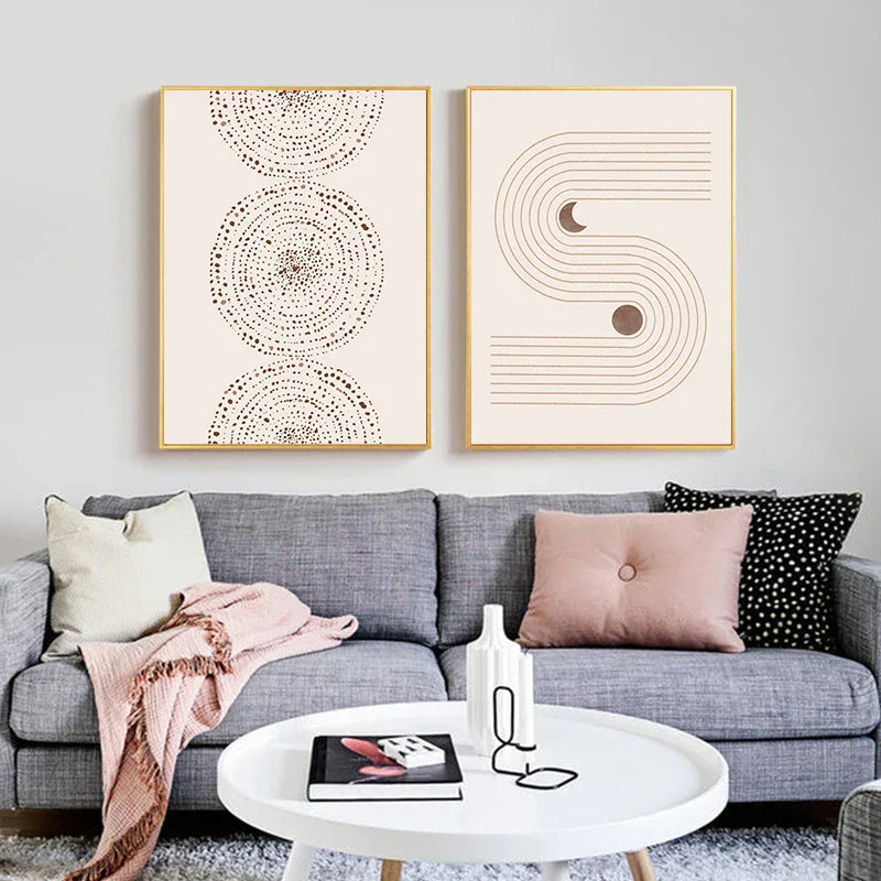Minimalist Abstrakt Himmelsk Geometri Veggkunst Fine Art Lerret Utskrifter Sol Måne Plakater Bilder For Stue Soverom Kunst Dekor | Skanto