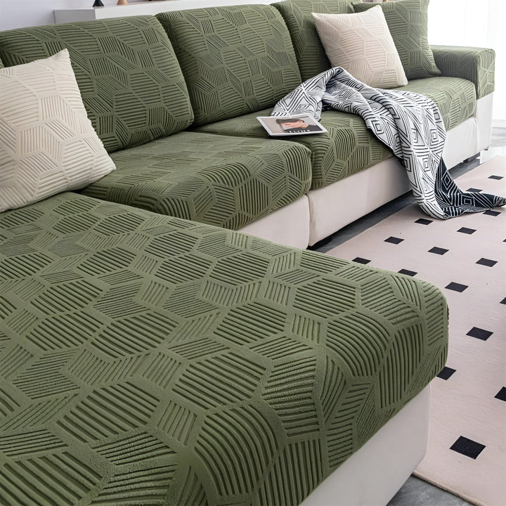 Jacquard sofabukser med geometrisk patruljemønster - mykt og dyreprint | Ideell for beskyttelse og koselige oppholdsrom