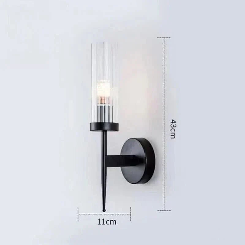 Skanto | Vegglampe i rustfritt stål med glasskjerm