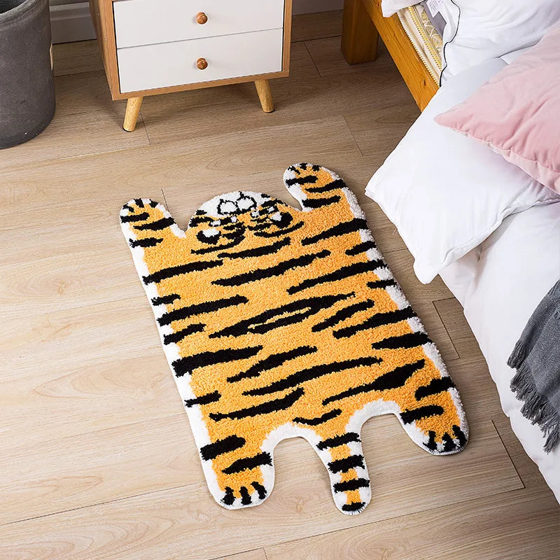 Cartoon Tiger Flocking Fotmatte | Skanto
