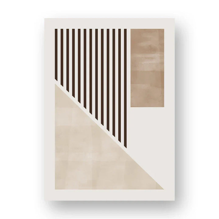 Brun Beige Fargeblokk Geometrisk Veggkunst Fine Art Lerretsutskrifter Abstrakt Minimalistiske Bilder For Moderne Stue Soveroms Kunstdekor | Skanto